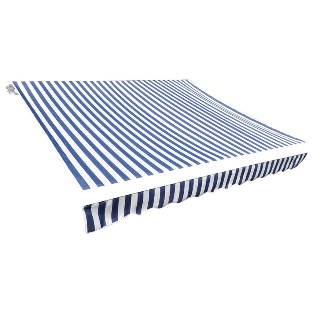 vidaXL tela de repuesto para toldo azul y blanco 5x3 m poliéster