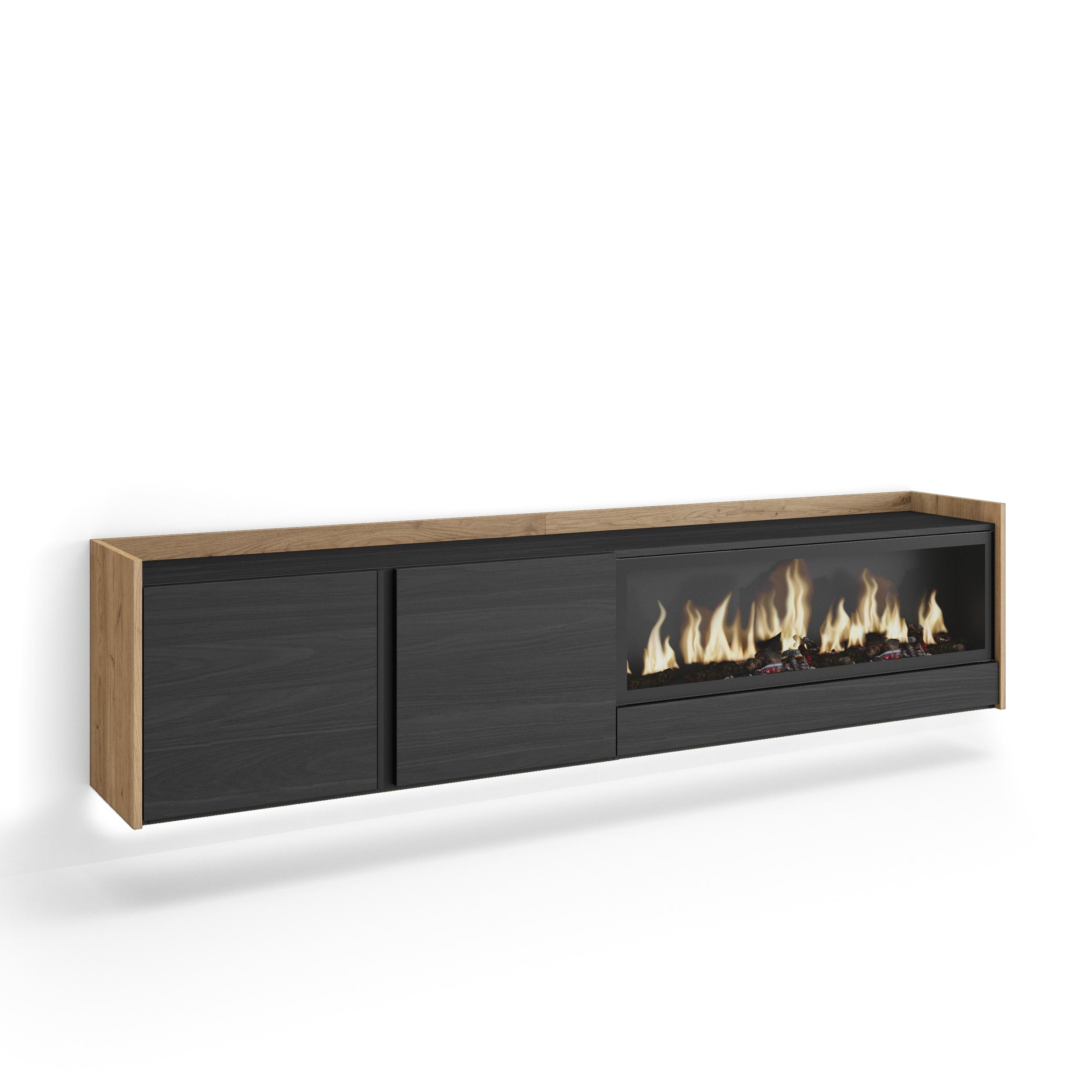 Mueble tv, televisión, chimenea eléctrica, colgado, suspendido, LED rf4444