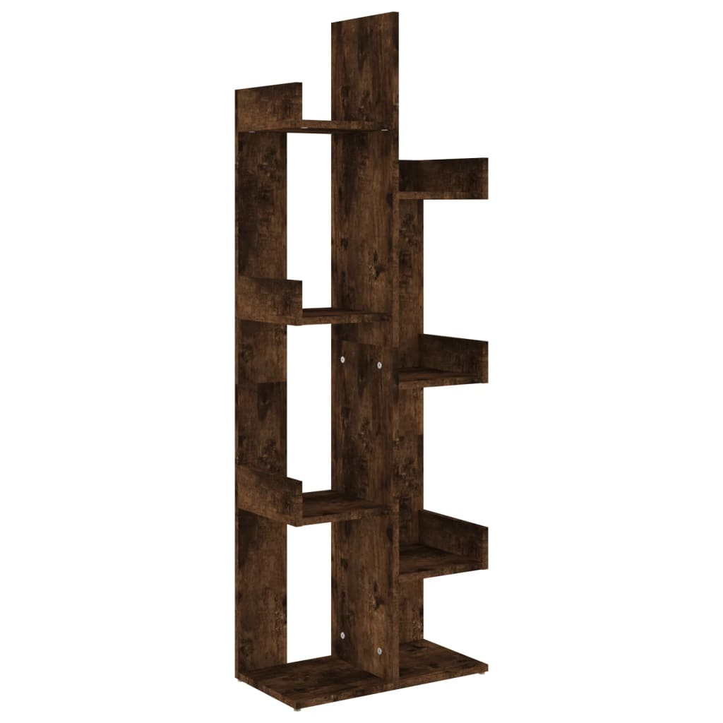 vidaXL estantería madera contrachapada roble ahumado 48x25,5x140 cm