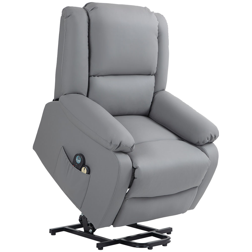 Sillón levanta persona 89x93x105 cm tela color gris Homcom
