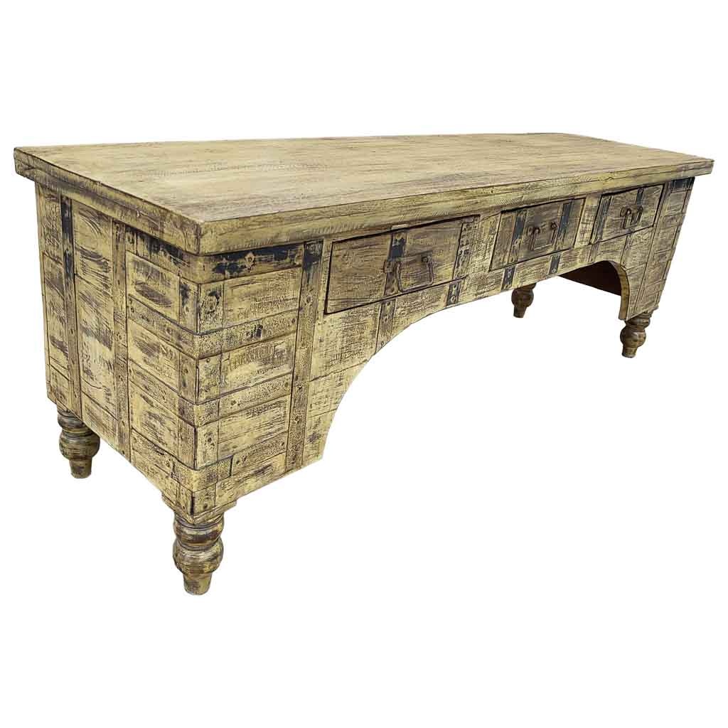 Mueble bajo de madera artesanal 165-175x45x57h cm