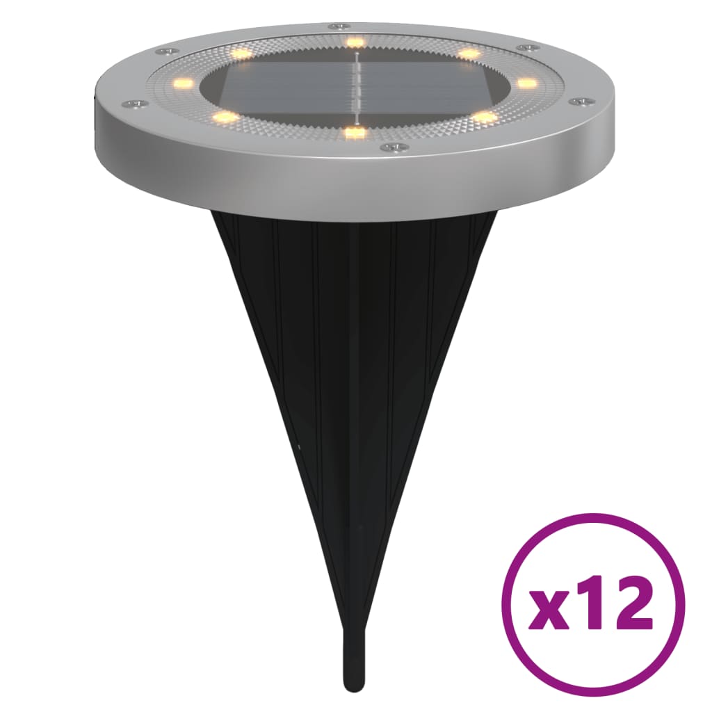 Juego de 12 lámparas solares de suelo para jardín