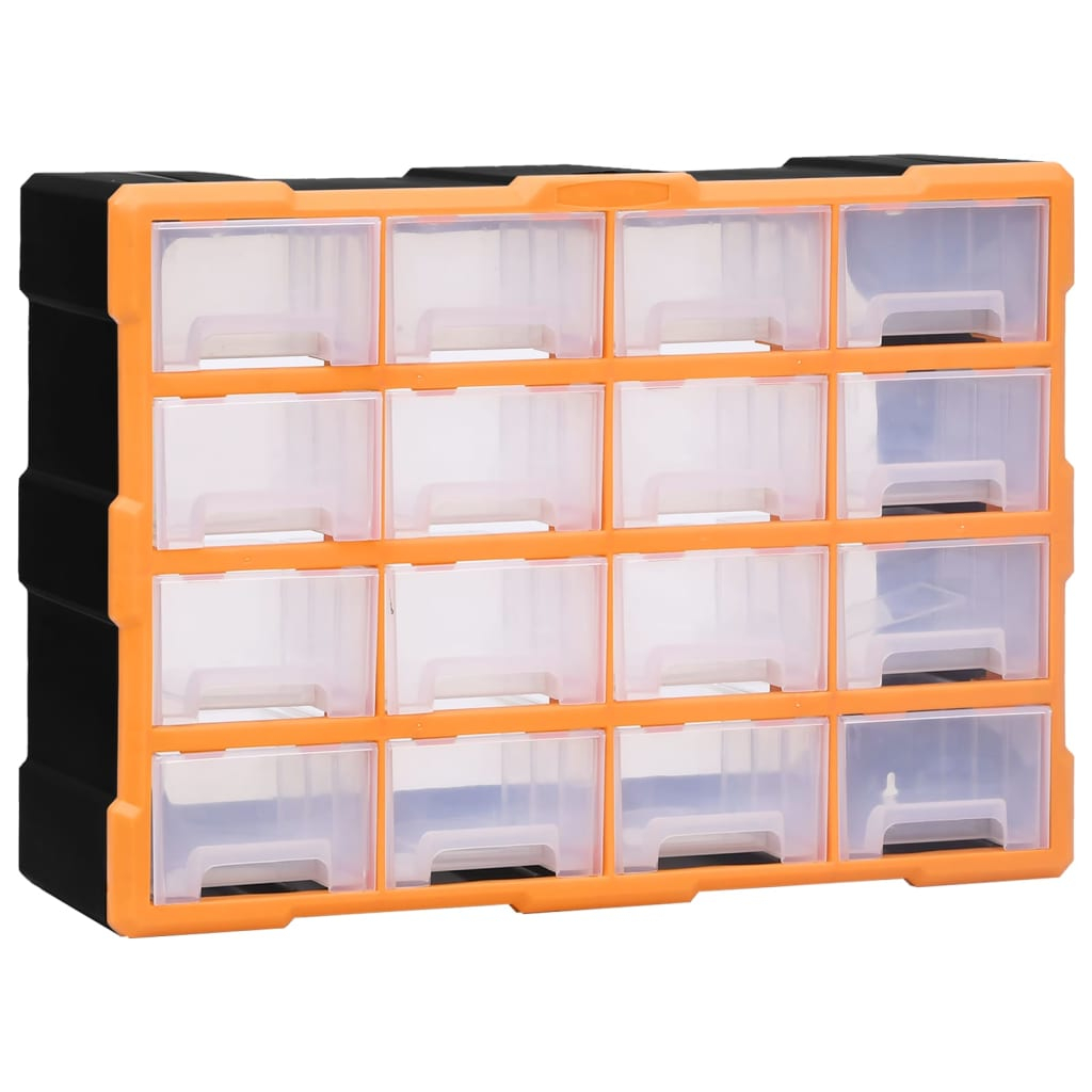 vidaXL organizador multicajones con 16 cajones medianos 52x16x37 cm