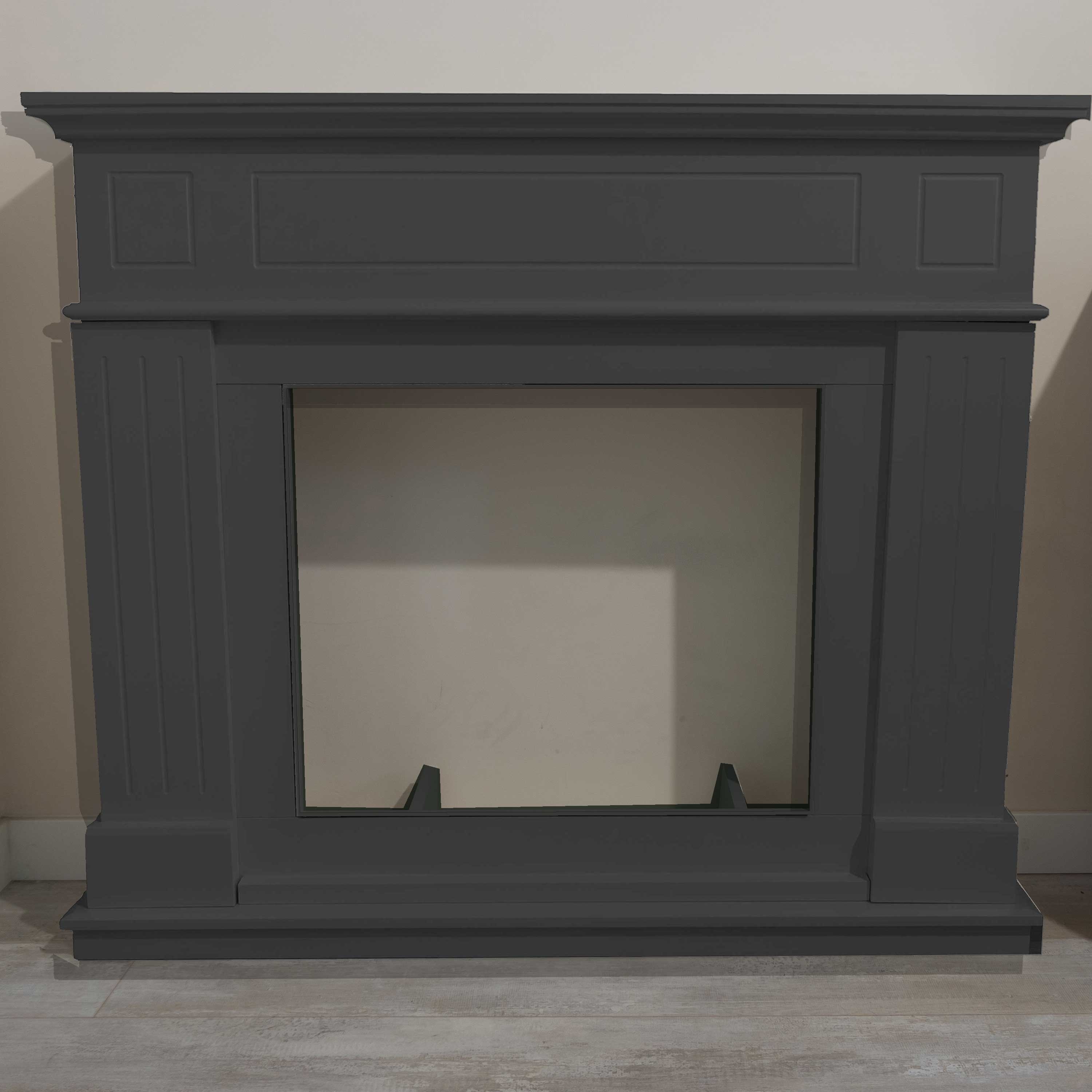 Mdf gris marco de chimenea para insertar chimenea electrica sined pienza gr