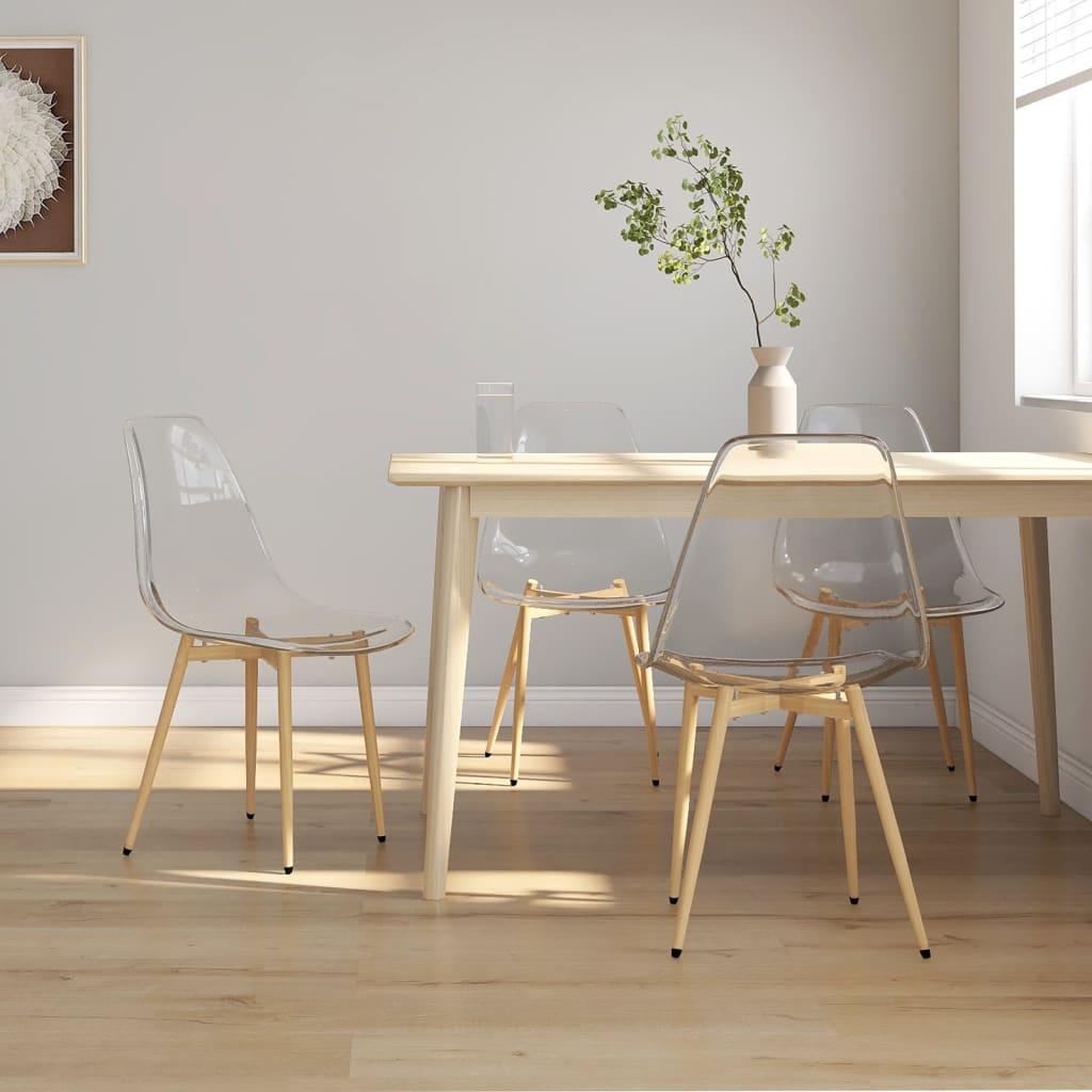 Sillas de comedor 4 unidades transparente pet qweo6048