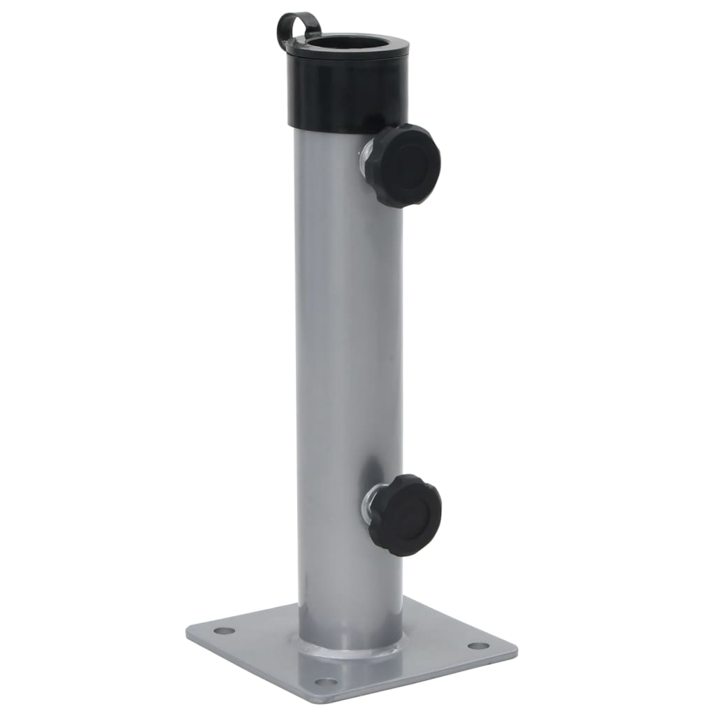 vidaXL base de sombrilla para mástil ø38/48 mm acero plateado
