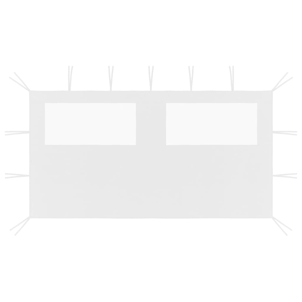 vidaXL pared lateral de cenador con ventanas blanco 4x2 m