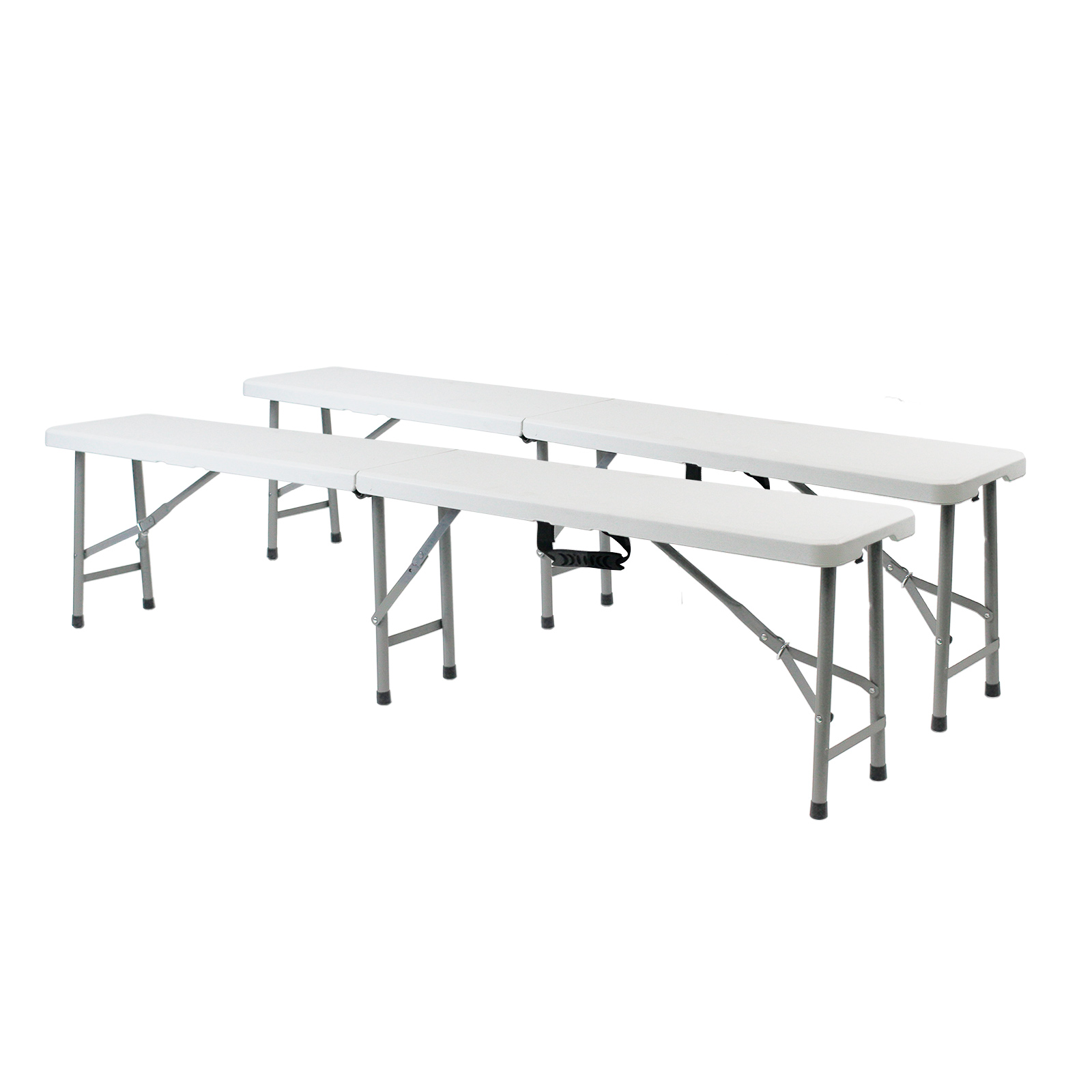 Set 2 bancos plegables y portátiles Gardiun new koln 180x29x43 cm de resina