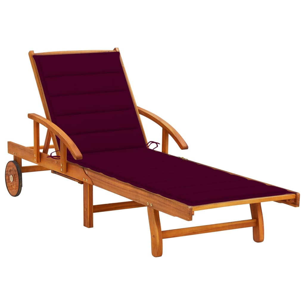 vidaXL tumbona de jardín con cojín madera maciza de acacia