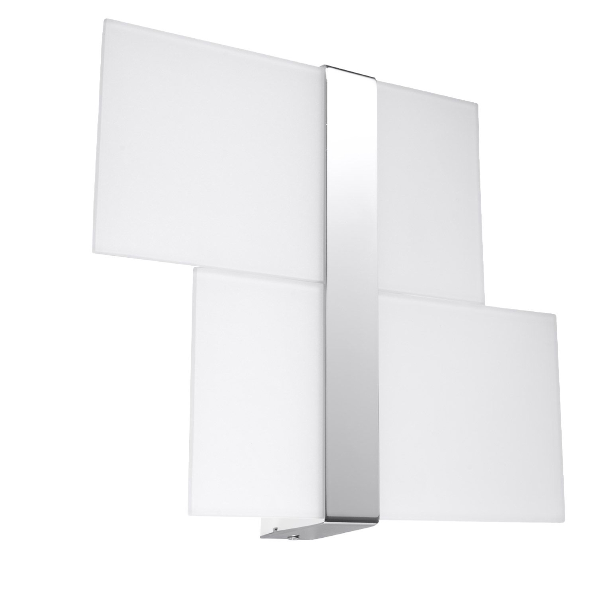 Lámpara de pared massimo 2 cromo/blanco acero/vidrio 39x28x6cm