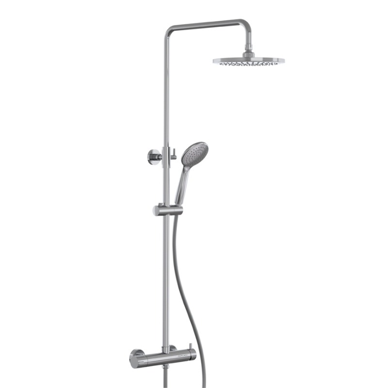 Columna de ducha monomando redonda cromo PVC elena