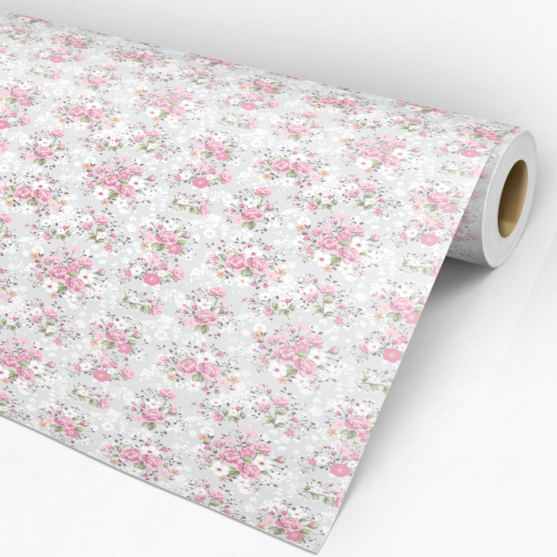 Papel pintado floral rosales vintage 60cm por 250cm