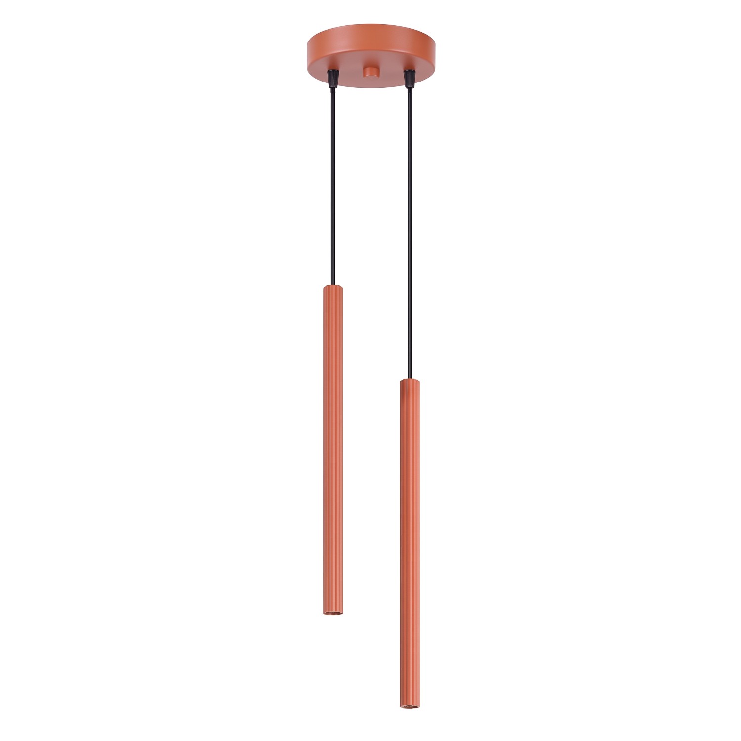 Lámparas colgantes arche 2 ocre rojo acero 15x118x15cm