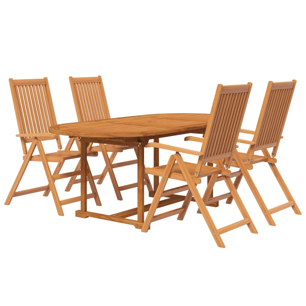 vidaXL juego de comedor de jardín 5 piezas madera maciza de acacia