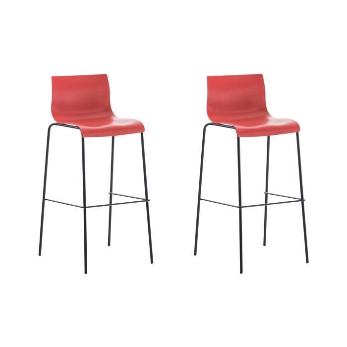 Taburetes de bar apilables - lote 2 - rojo 100 cm