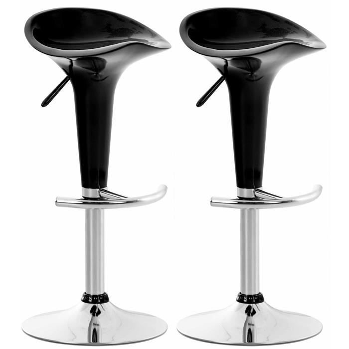 Taburetes de bar regulables negros - set 2 - 37 cm
