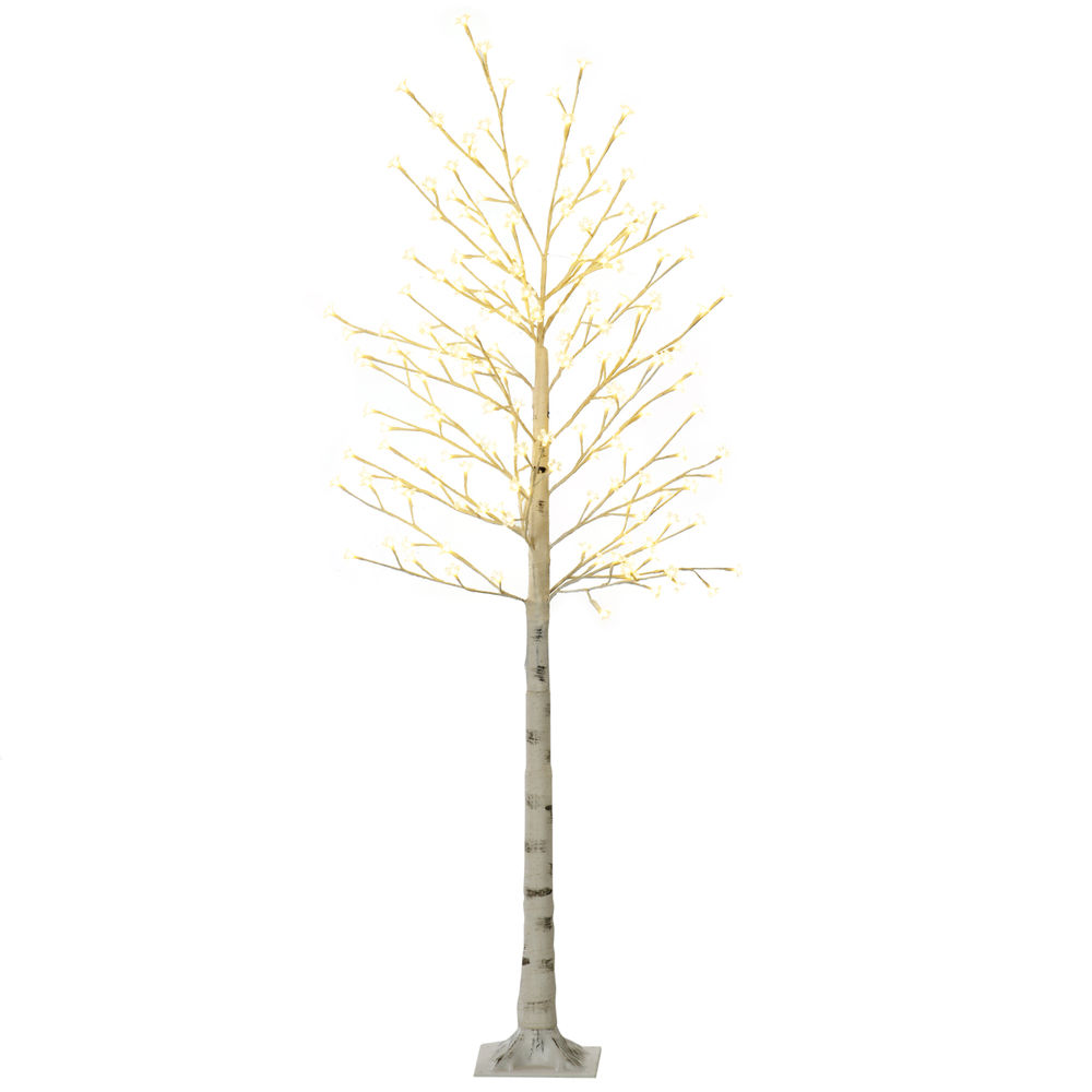 Árbol de luce 21.5x21.5x180 cm pp color blanco Homcom