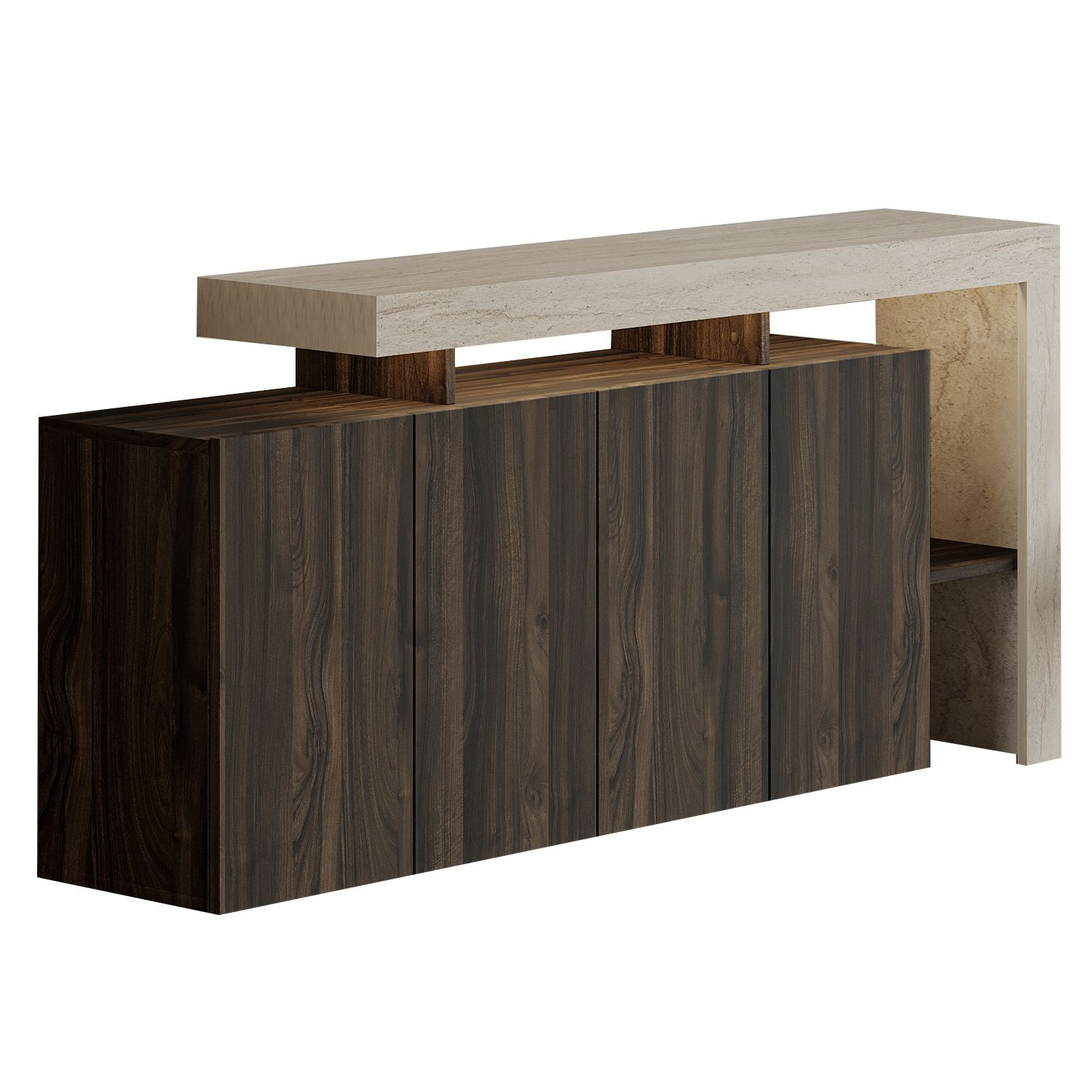Aparador de madera <<beliz>> - 170 x 35 x 80 cm - marrón
