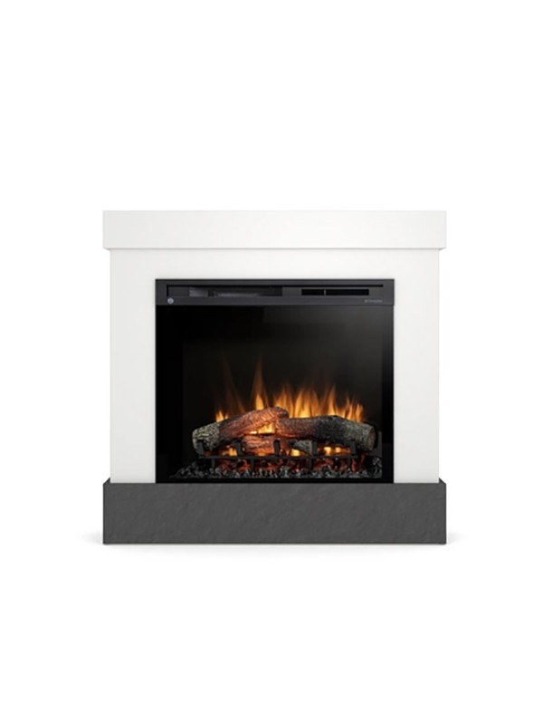 Diro - chimenea eléctrica LED independiente - blanco/pizarra 28'