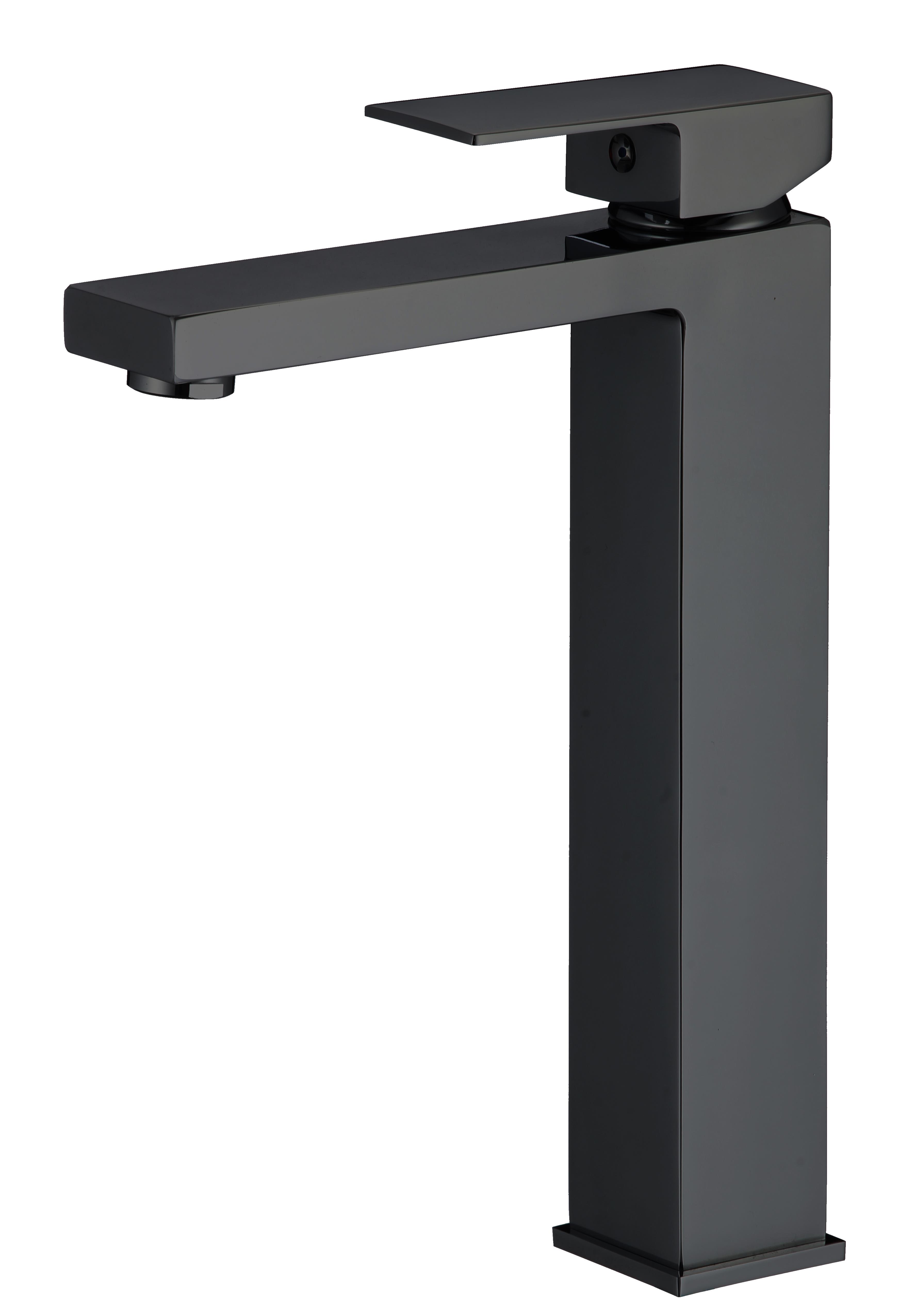 Valaz grifo de lavabo alto para pica monomando cuadrada negro mate