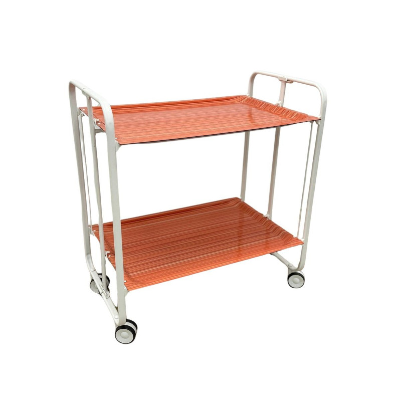 Carrito auxiliar con ruedas bauhaus armazón metálico blanco, 2 bandejas