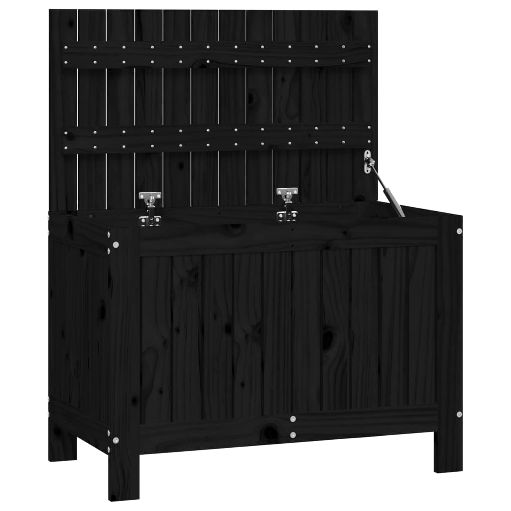 vidaXL caja de almacenaje jardín madera de pino negro 76x42,5x54 cm