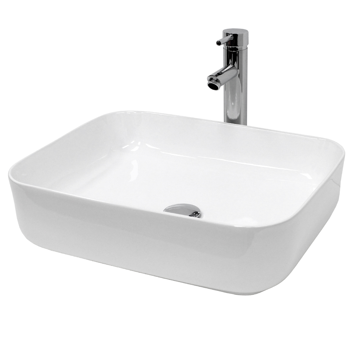 Lavabo de mesa de cerámica 505x395x135 mm blanco ecd germany