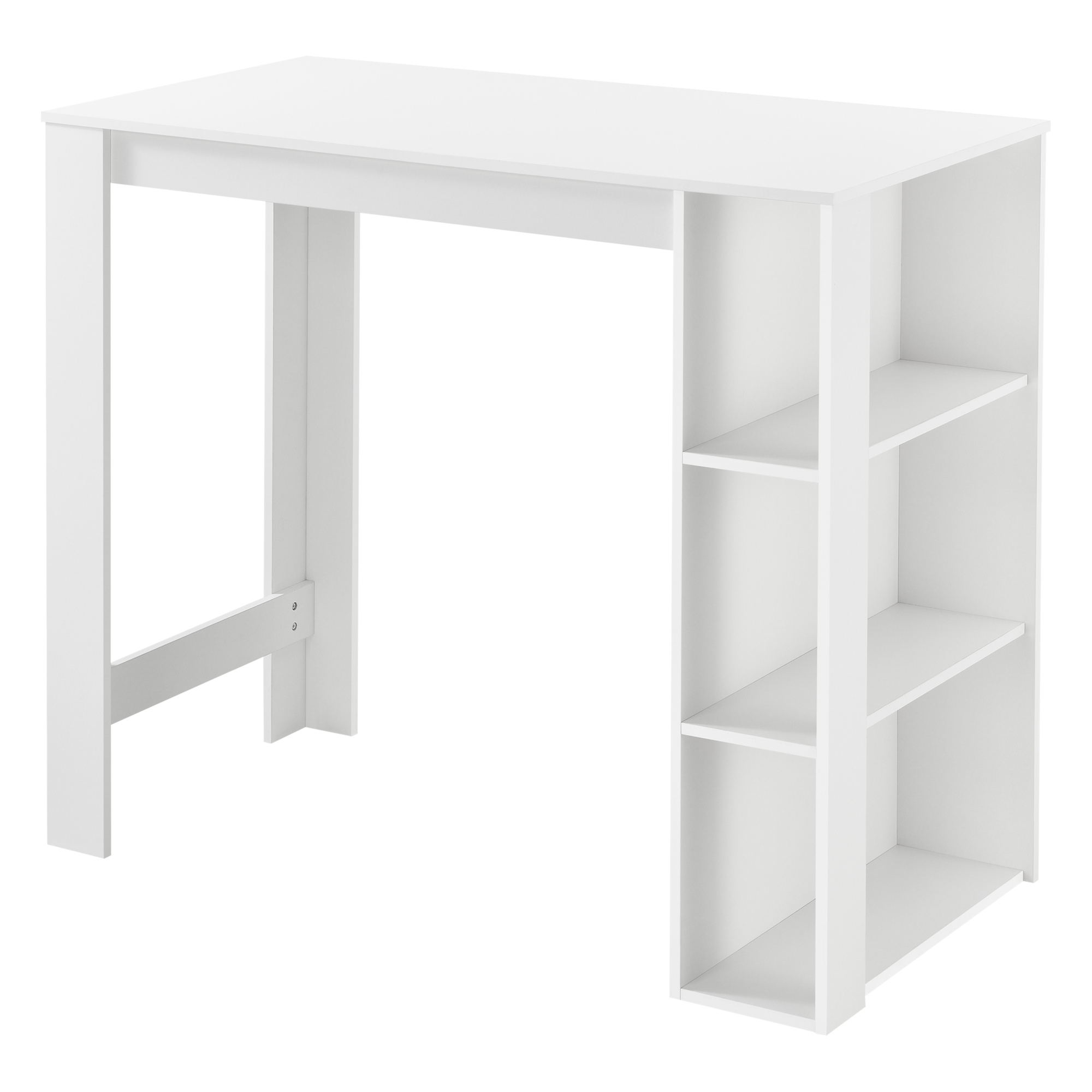 Mesa de bar danderyd con 3 estantes aglomerado 120x60x106 cm blanco