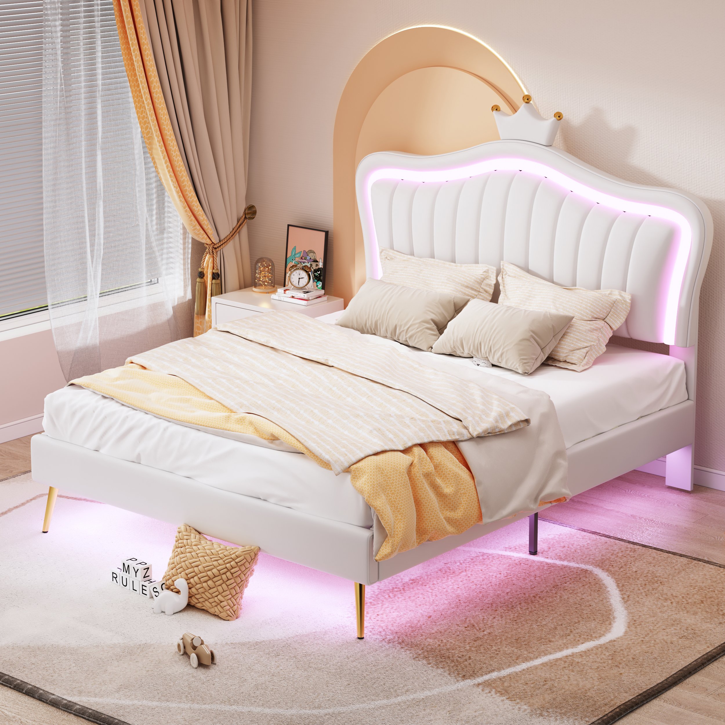 Cama doble acolchada 140 x 200 cm,sin colchon