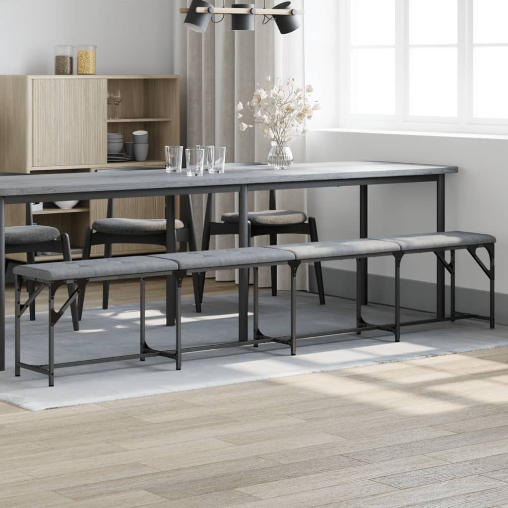 Banco de comedor acero y tela gris claro 248x32x45 cm oif714307