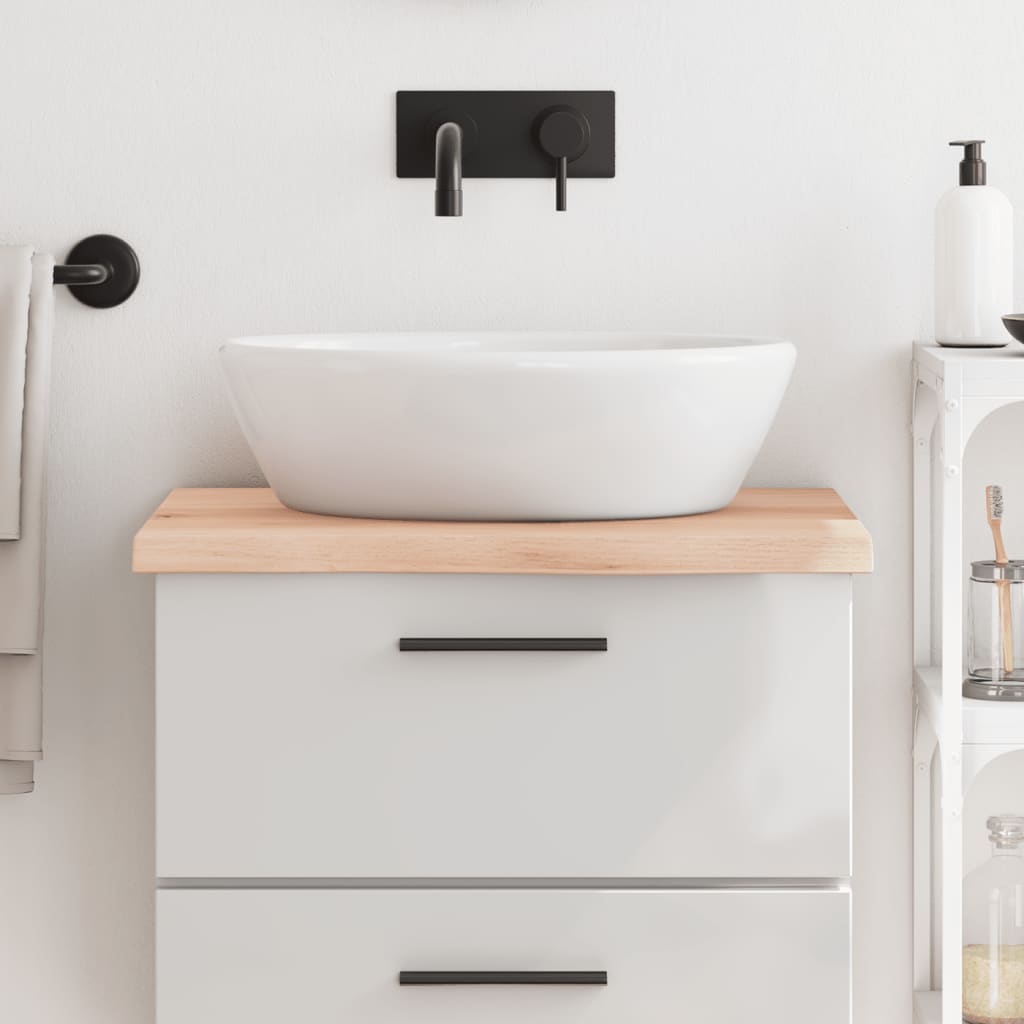 Encimera de baño madera maciza sin tratar 60x50x(2-4) cm eerf2729