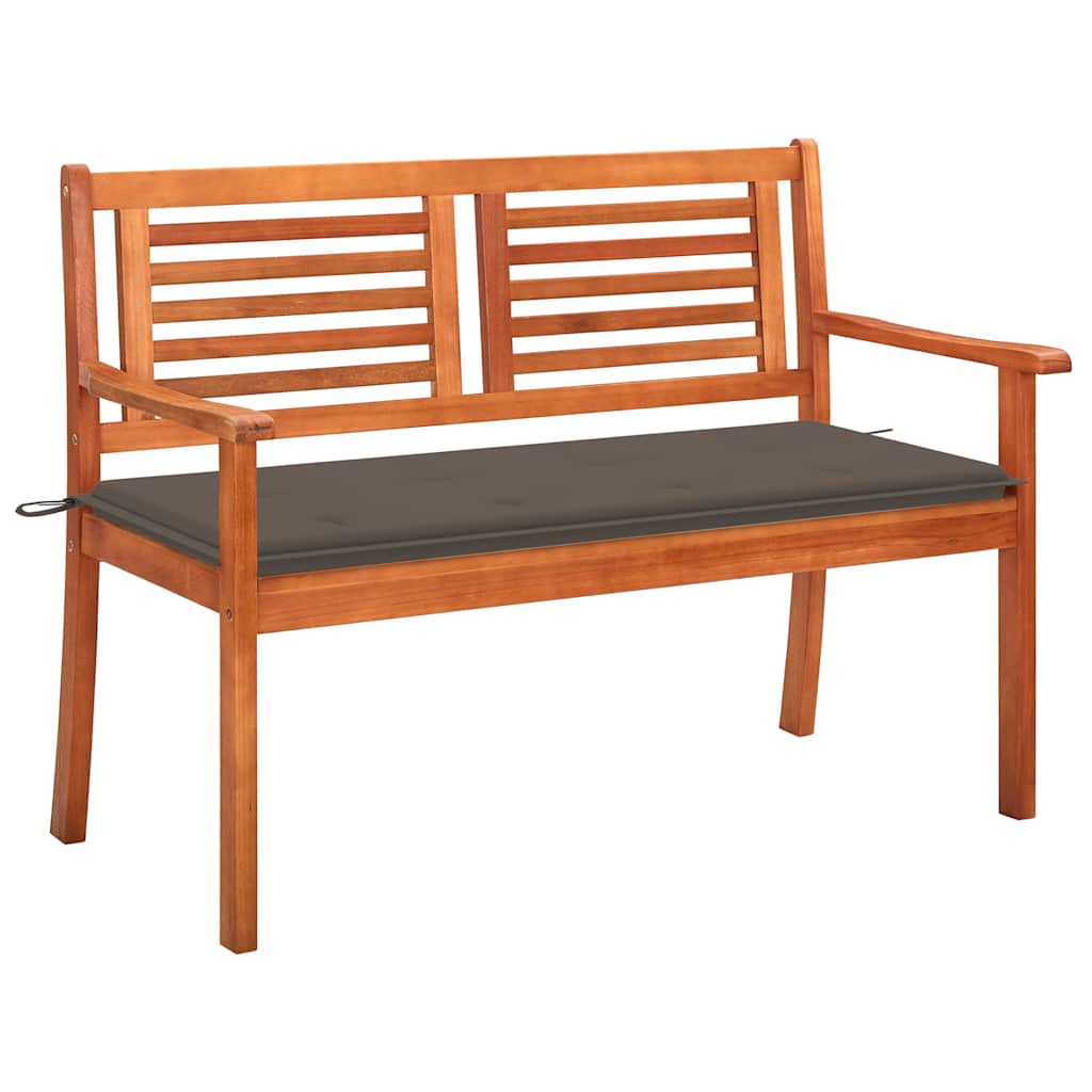 Banco de jardín 2 plazas madera maciza eucalipto y cojín 120 cm joy268522
