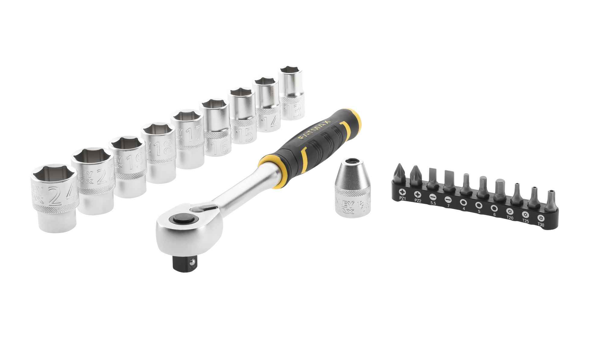 Stanley juego de carraca 1/2" 120 dientes + puntas