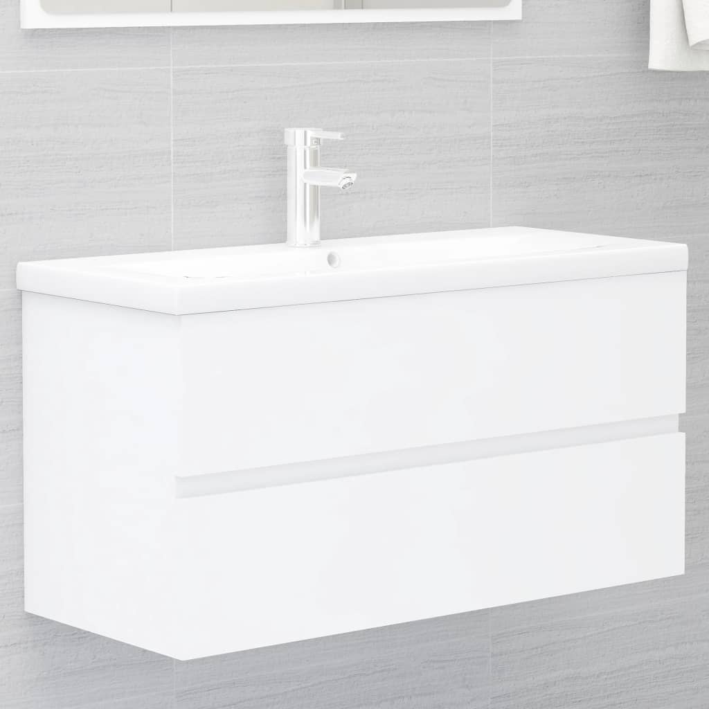 Mueble con lavabo madera de ingeniería blanco es6944