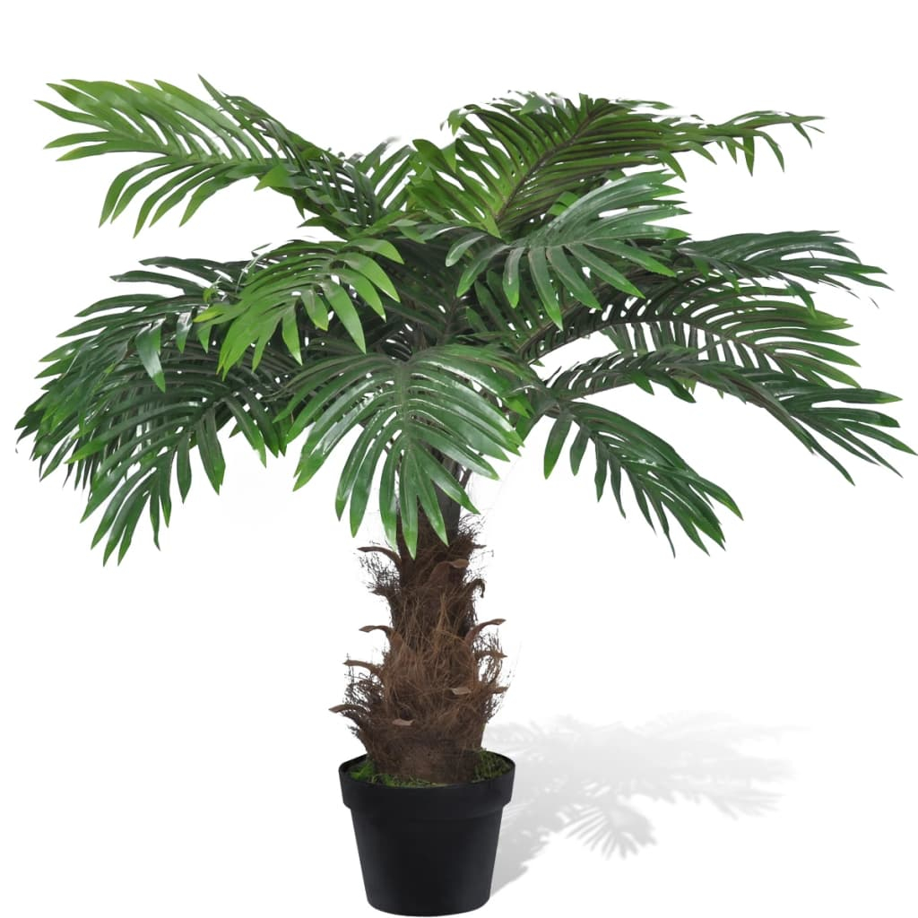 vidaXL árbol palmera artificial cycus con macetero 80 cm