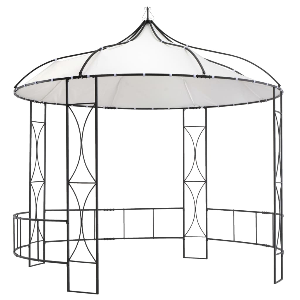 vidaXL cenador redondo blanco 300x290 cm