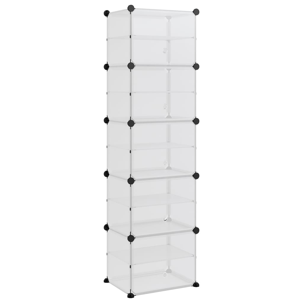 vidaXL zapatero pp transparente 44x31,5x153,5 cm