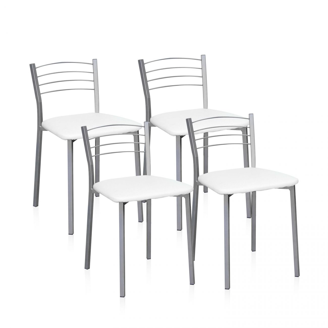 Pack 4 sillas de cocina 40x41 cm chef-s gris - blanco