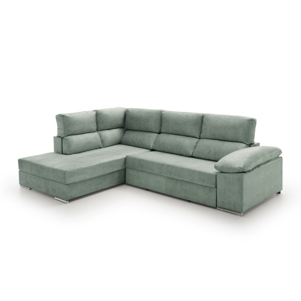Sofa cama chaise longue fiorella agua marina izquierda