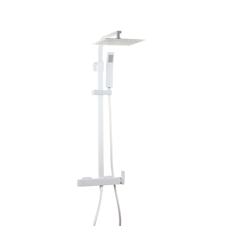 Conjunto de ducha monomando inverter cuadrado blanco - 90-140cm antical