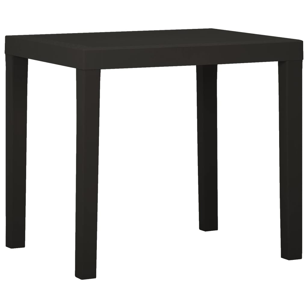 vidaXL mesa de jardín de plástico gris antracita 79x65x72 cm