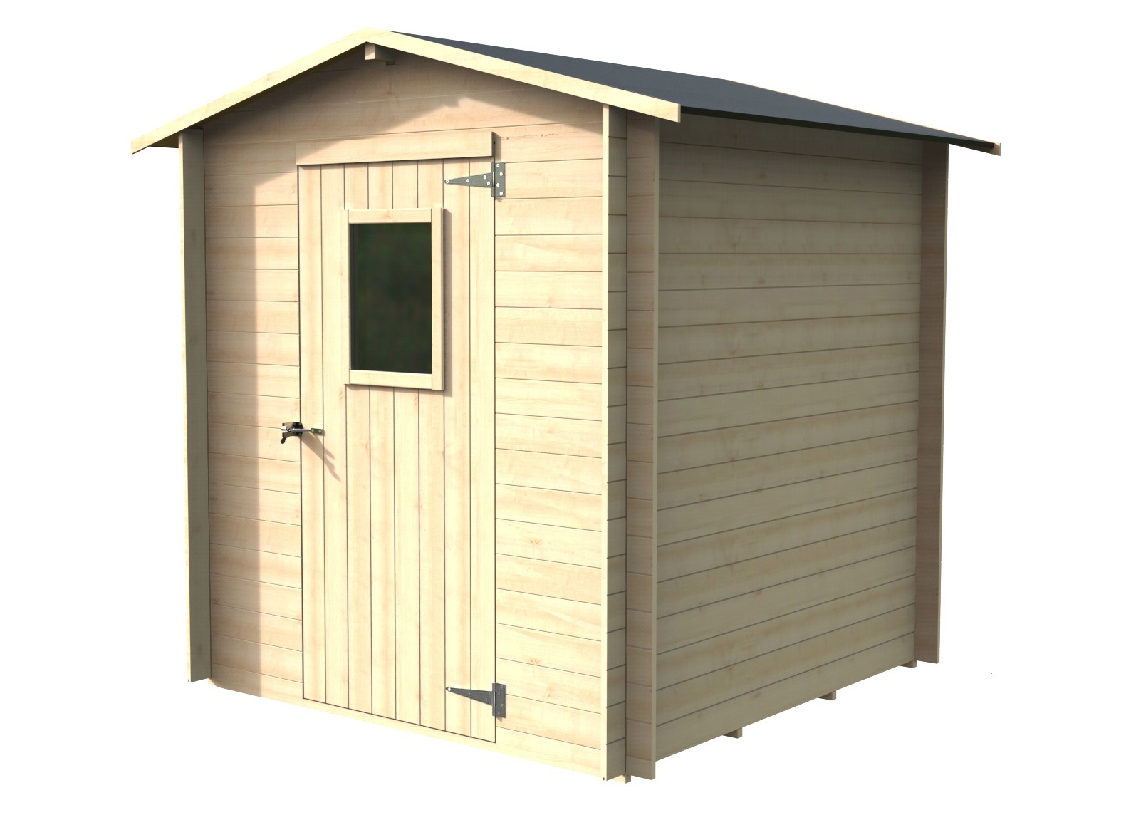 Alce - caseta bh19 regis 198x198 madera abeto, puerta simple con ventana