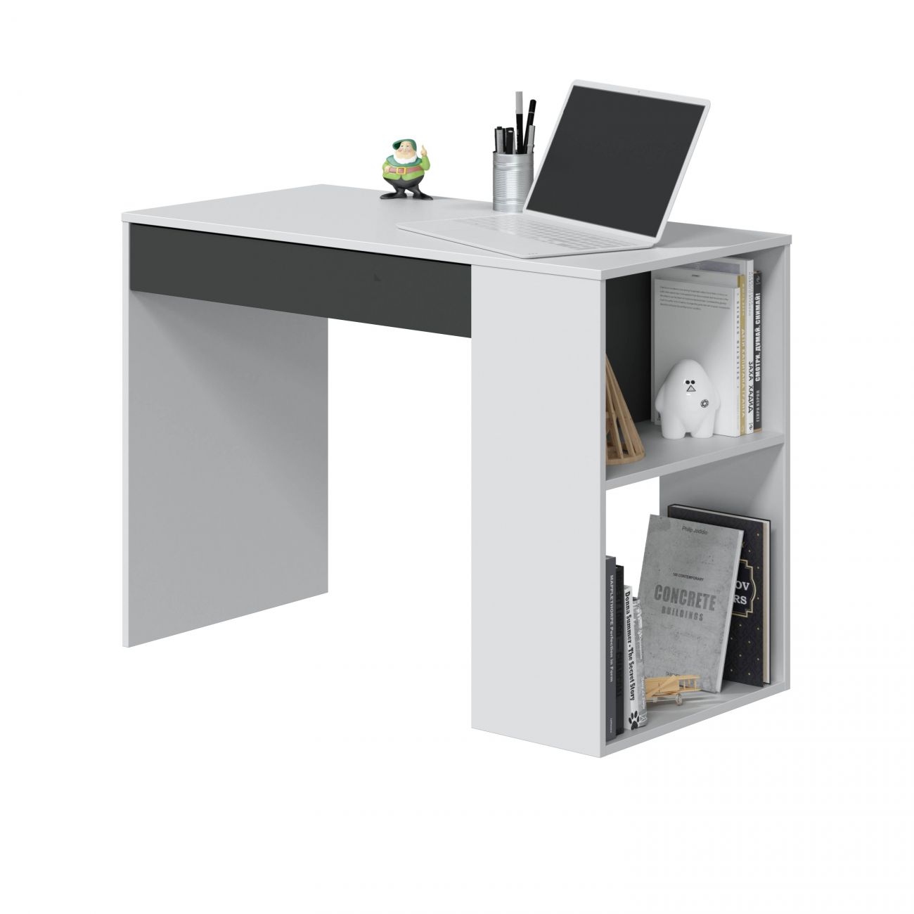 Mesa de escrita masster artik branco (branco mate) - cinzento antracite