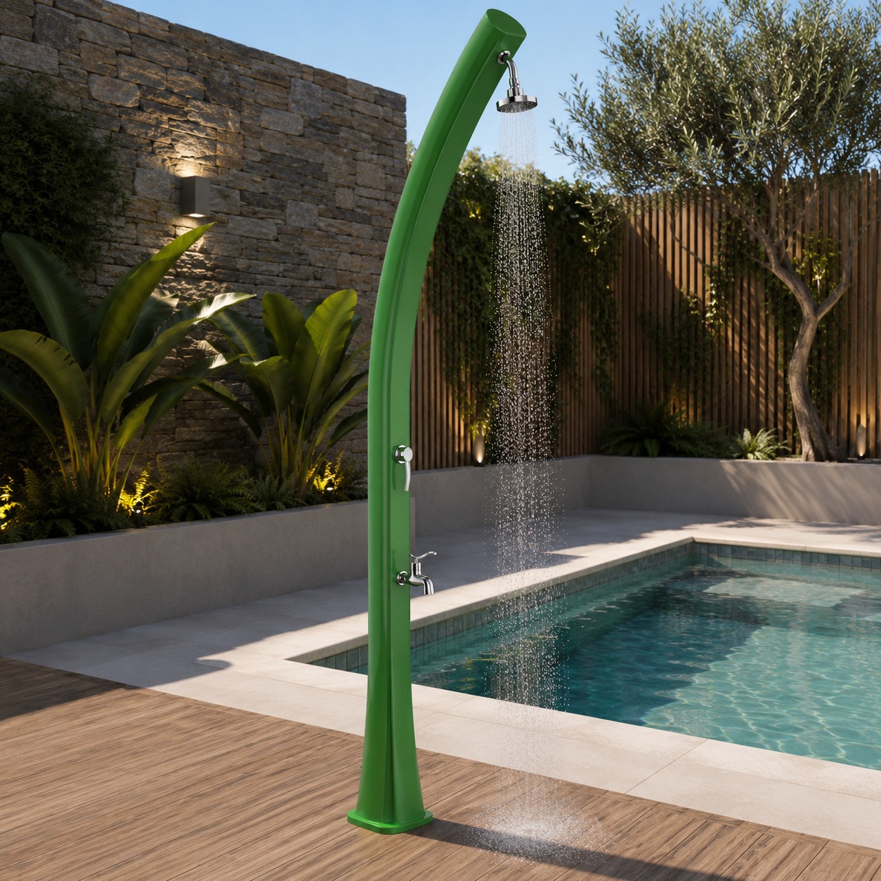 Ducha jardín con energía solar tanque 25l 225cm polietileno