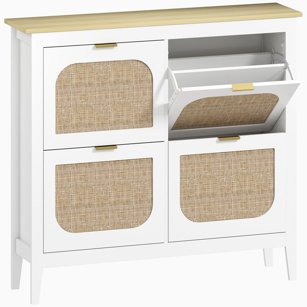 Zapatero estrecho 105x24x95.5 cm color blanco Homcom