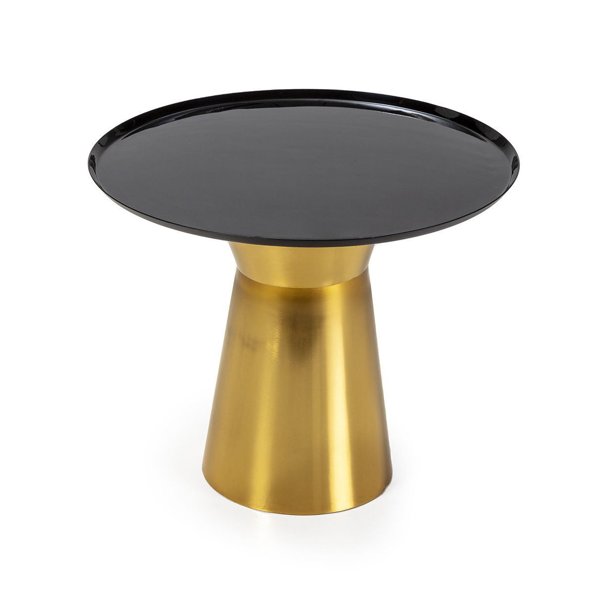 Mesa auxiliar 47x47x40 metal negro, dorado
