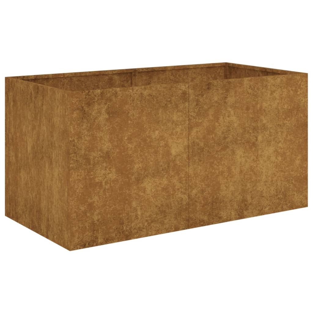vidaXL maceta de acero corten 80x40x40 cm