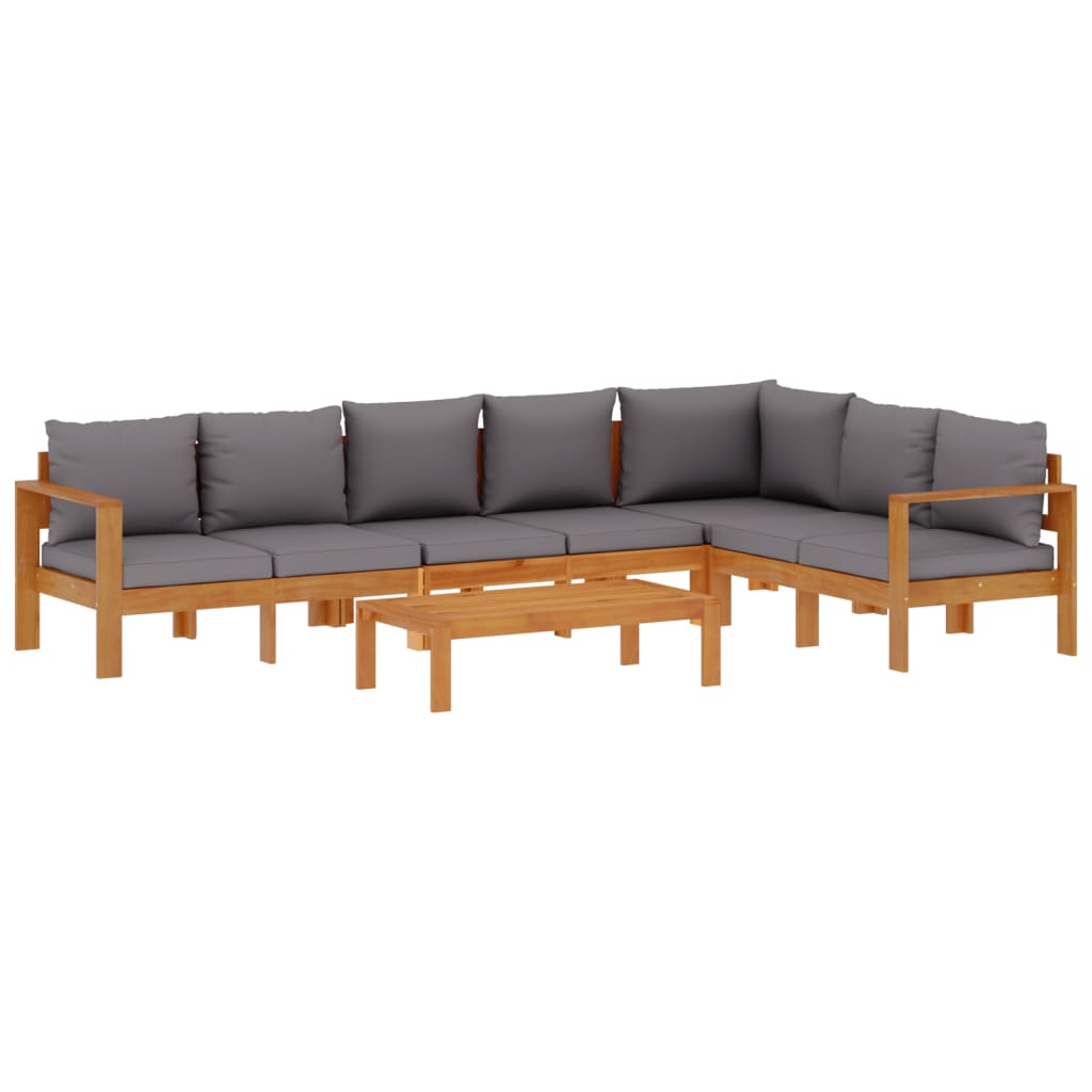 vidaXL set de sofás de jardín con cojines 5 pzas madera maciza acacia