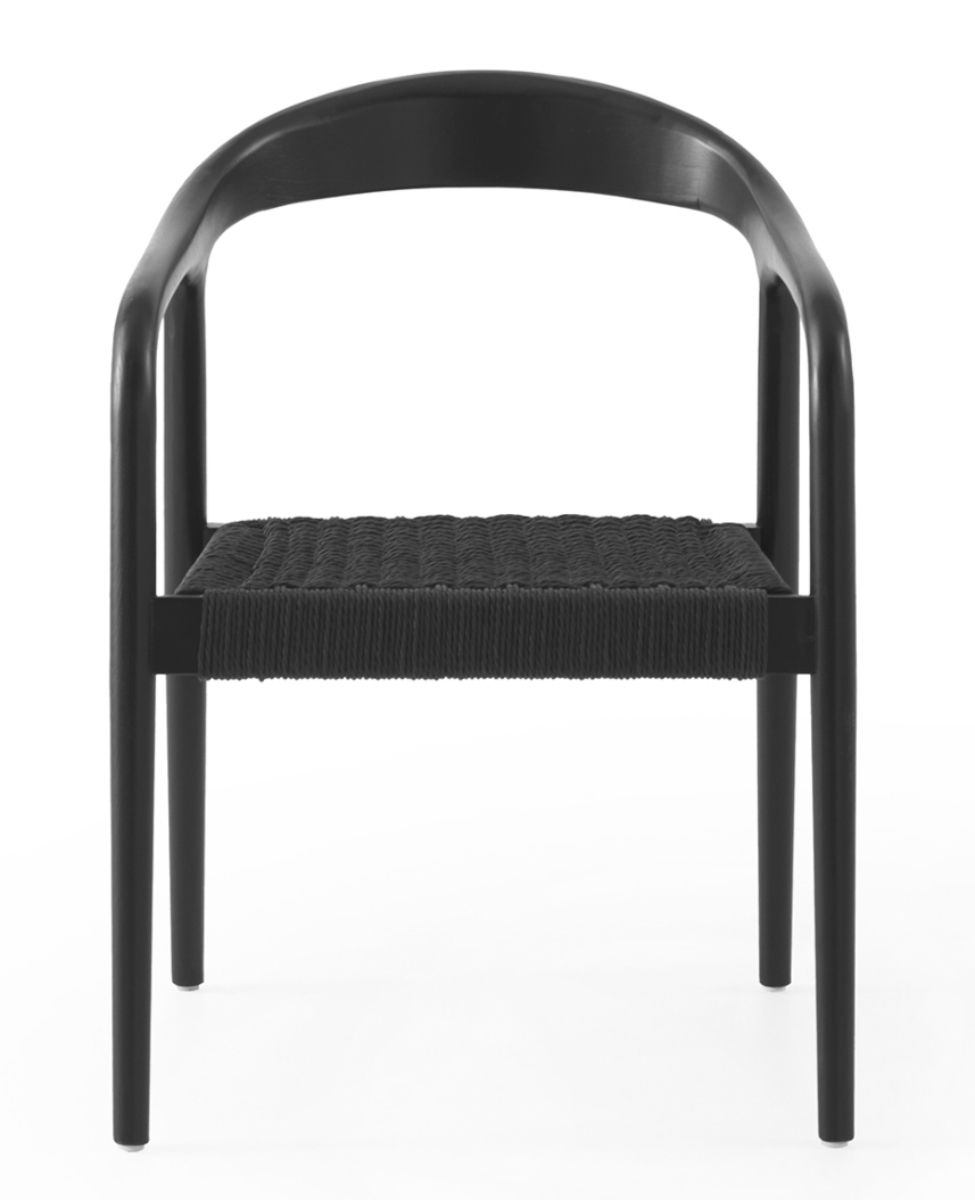 Set de 4 sillas de madera de fresno con asiento trenzado, 57x54x78cm