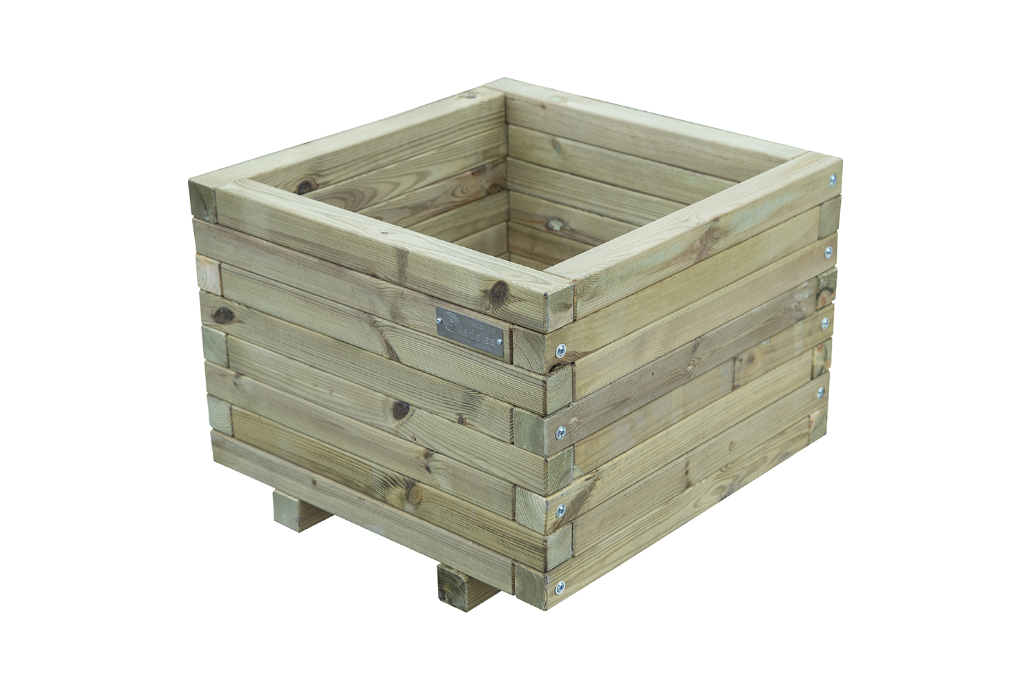 Jardinera cuadrada de madera 50x50x40 cm cuadradillo autoclave-madelea